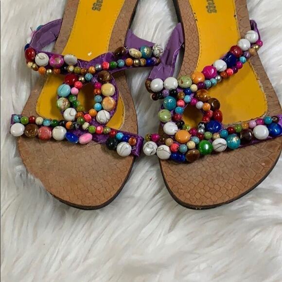 HARRY WRAGG BEADED‎ OPEN TOE SANDALS SIZE 8 - Picture 3 of 7